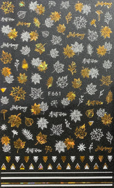 Pasties - White & Gold Leaves Outlines # 661